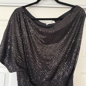 Grace Karin Black Sequin One-Shoulder Sheath Dress